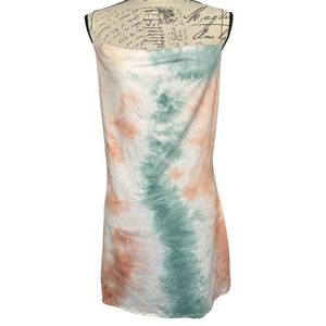 Woman’s Pastel Tie Dye Spaghetti Strap Blouse Size XL